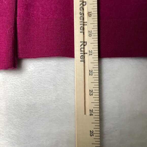 Talbots Merino Wool Sweater Women Small Long Sleeve Button Accent Magenta Red - Picture 4 of 8